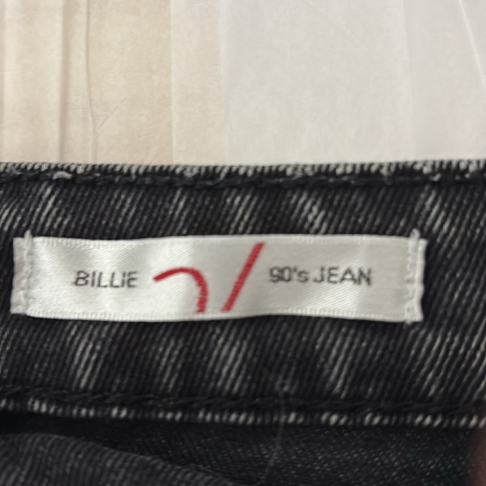 Vigold Denim‎ Billie 90s Jean Women Size 9 Black Wash Distressed Ripped Raw Hem - Picture 3 of 10